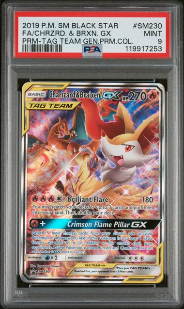 PSA 9 Charizard & Braixen TAG TEAM